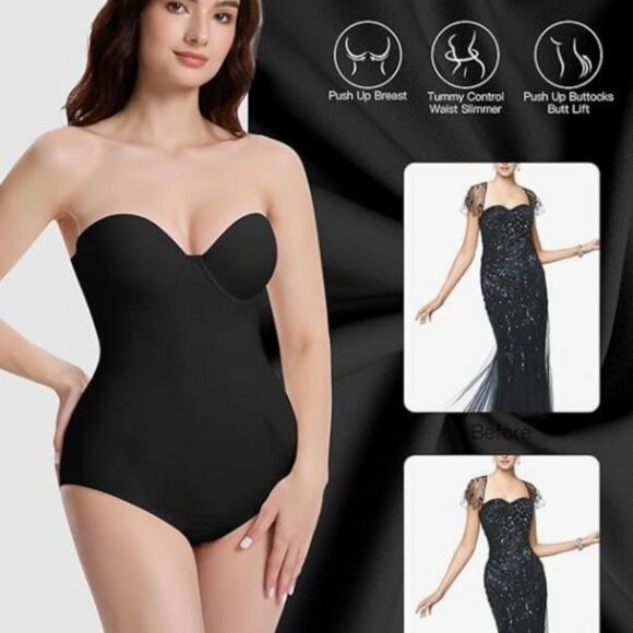 Decorus Women's Size M Seamless Strapless Shapewear Bodysuit Shapewear - Picture 4 of 11